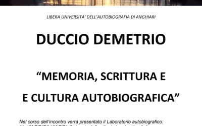 MEMORIA, SCRITTURA E CULTURA AUTOBIOGRAFICA – Duccio Demetrio a Genova il 4.4.2019
